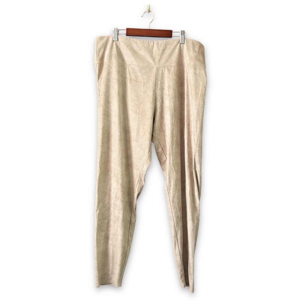 Soft Surroundings Faux Suede Ankle Leggings Tan Size XL Neutral Minimalist